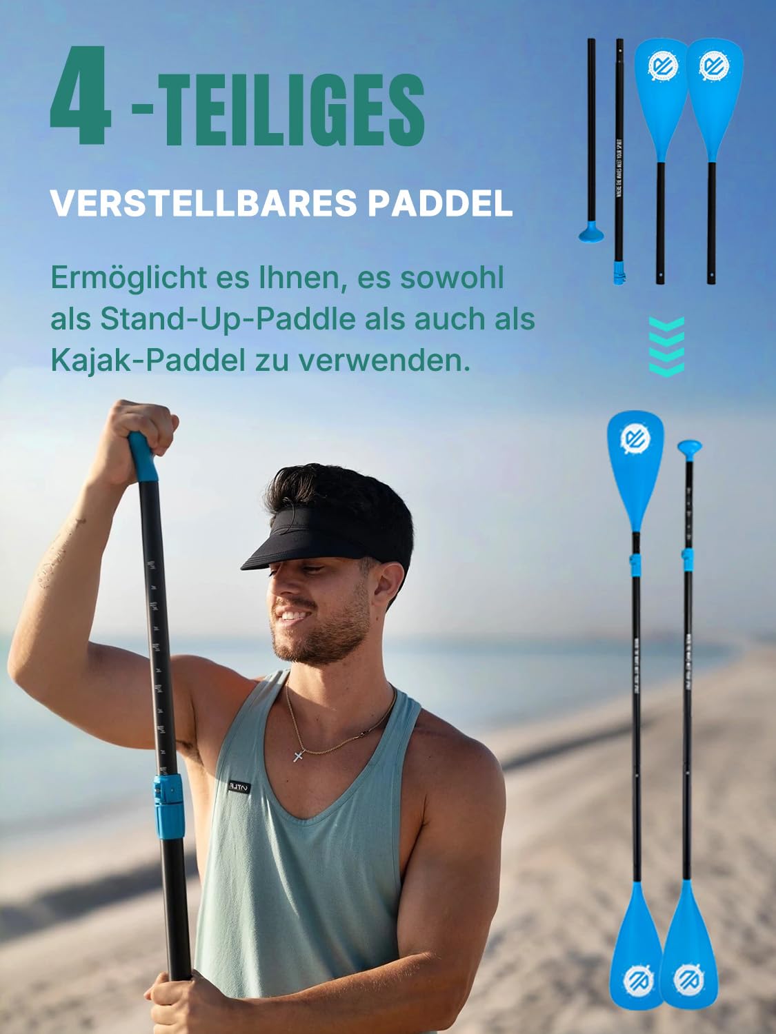 Niphean Extra Groß SUP Board für 2+1 Personen/Familien, anfängerfreundlich mit Balancierflügel, inkl. Zubehör & wasserdichter Handyhülle