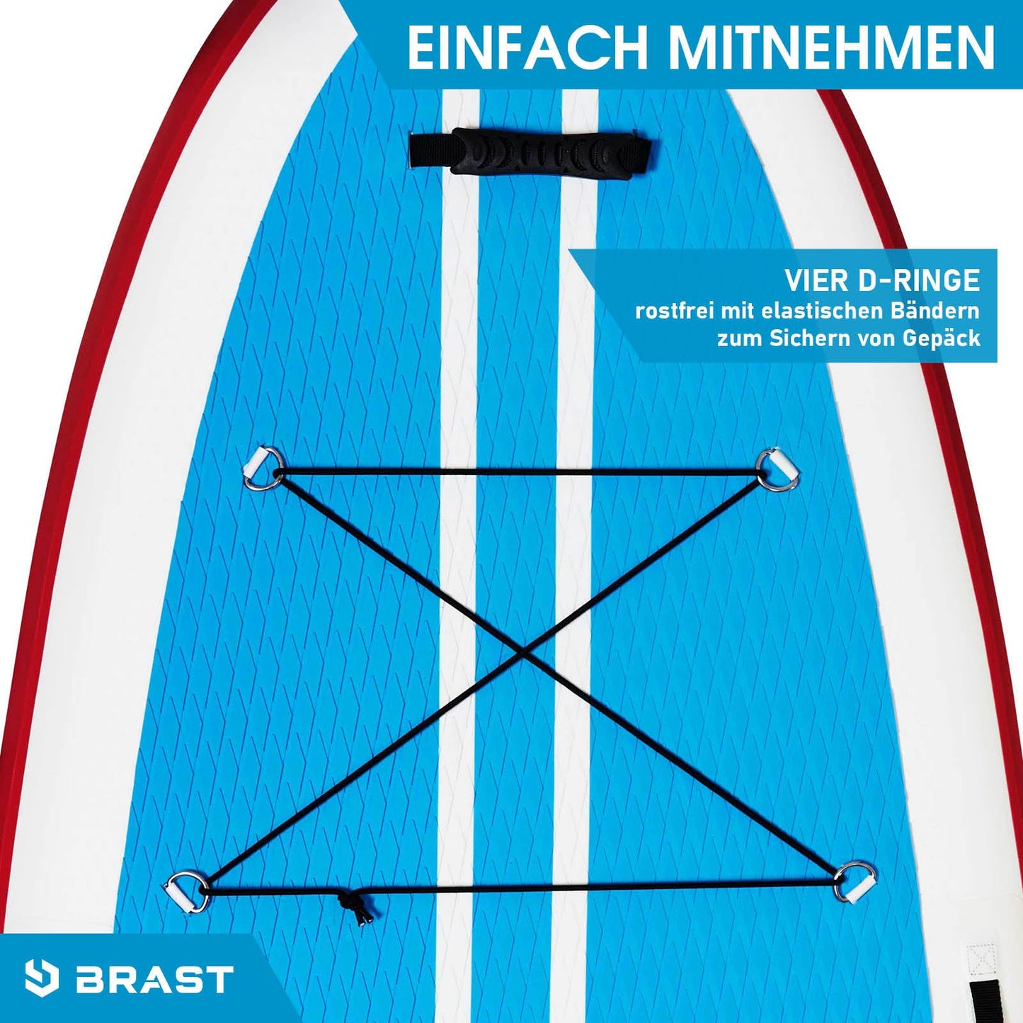 BRAST® SUP Board Family XXL 370x87x15cm, bis 210kg, aufblasbar, inkl. Zubehör-Set mit 2 Kajaksitzen, 2 Paddeln, Pumpe & Rucksack, Design Turtle