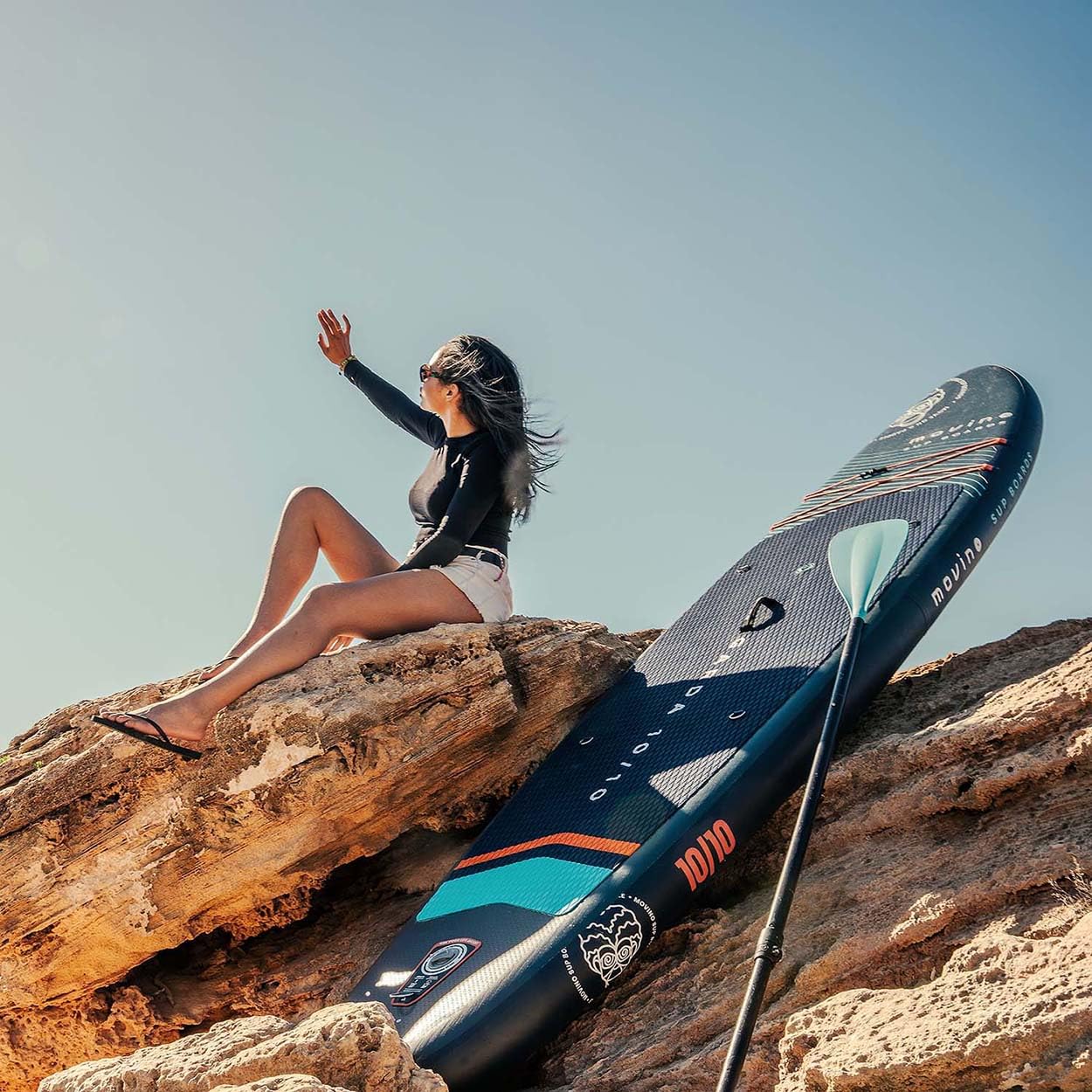 Movino Garda Allround SUP Board 10’10" (330cm), aufblasbar & leicht, inkl. Zubehör-Set, Stand Up Paddle Board für Wassersport & Freizeit