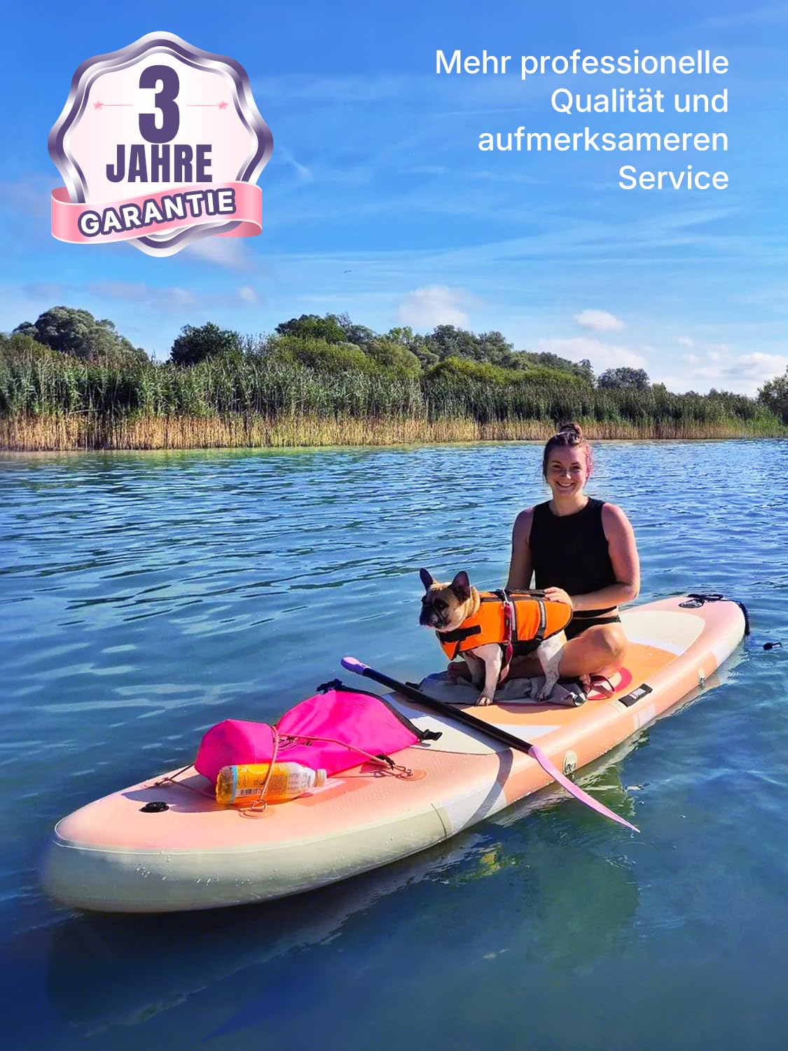Niphean SUP Board 305cm, aufblasbar mit Balancierflügel, robustem Zubehör, für Erwachsene, vielseitig als Yoga- & Freizeit-Paddleboard