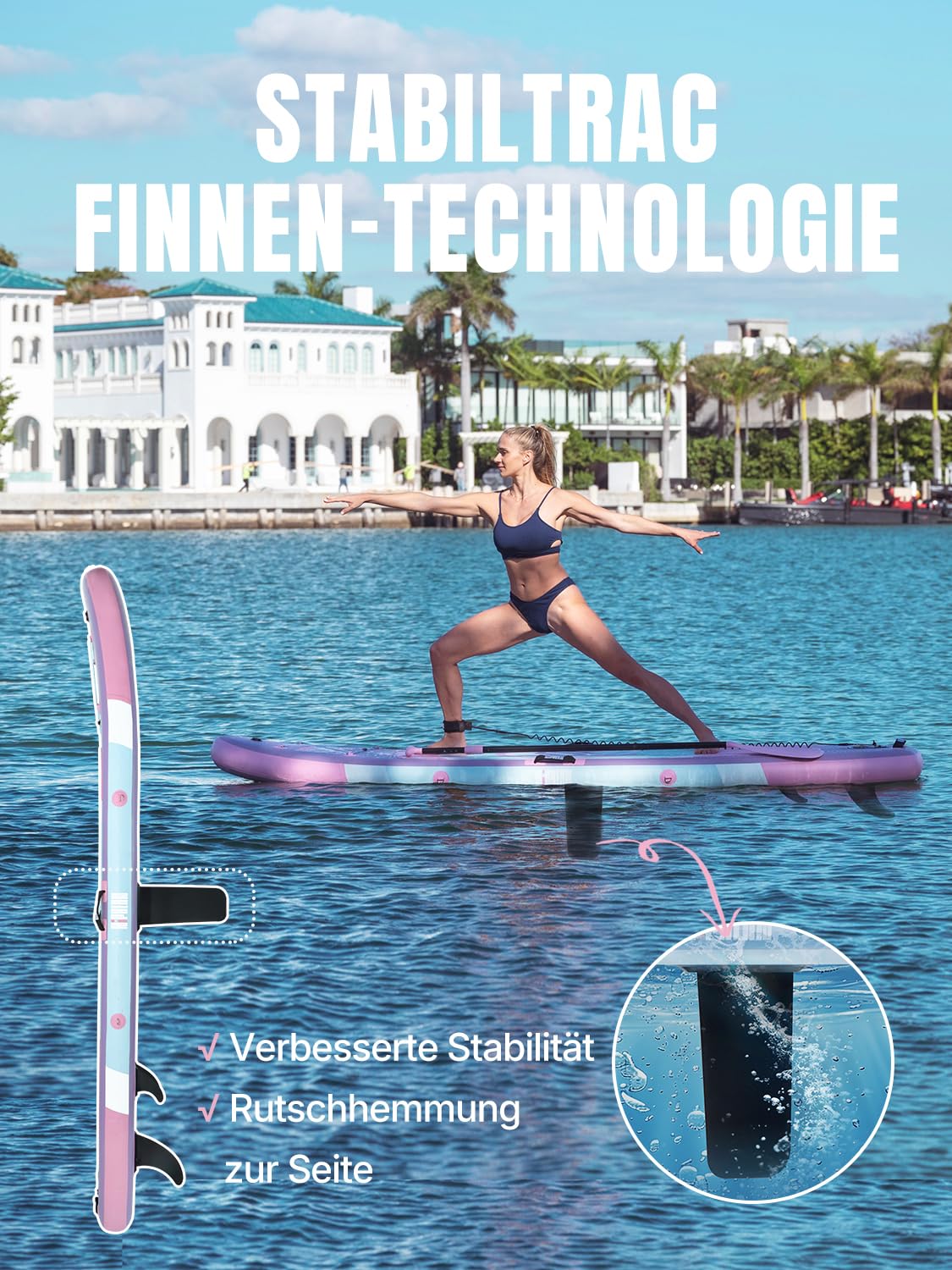 Niphean SUP Board 305cm, aufblasbar mit Balancierflügel, robustem Zubehör, für Erwachsene, vielseitig als Yoga- & Freizeit-Paddleboard