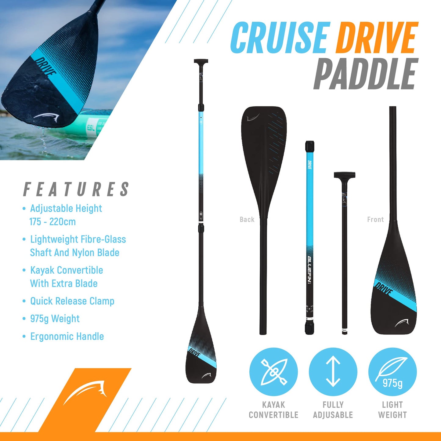 Bluefin Cruise 10'8 Aufblasbares SUP Board für Erwachsene, tragbar & reisetauglich, inkl. Paddleboard-Paket & komplettem Zubehör