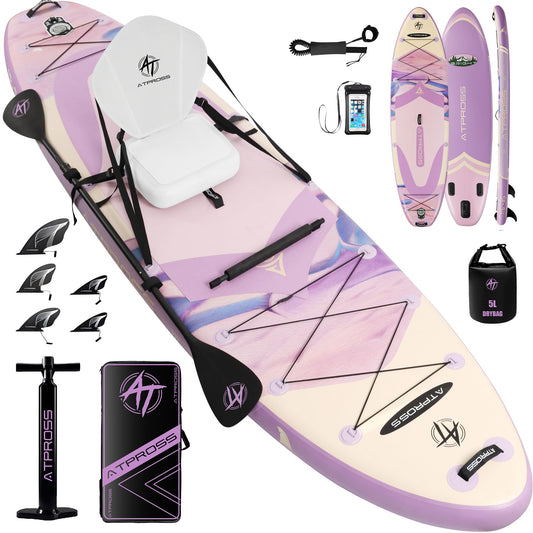 ATPROSS 12'x36 Inflatable SUP Board, extra breit & stabil, 450lbs, inkl. Zubehör-Set & Rucksack, Kajak-Board für Yoga, Angeln & Surfen