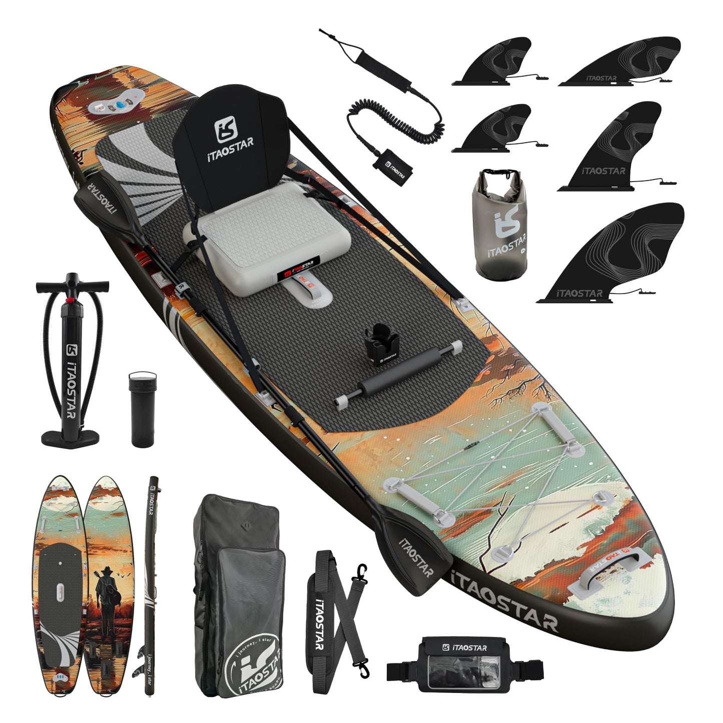 iTAOSTAR N01B SUP Board, aufblasbar & extra breit 35" für bessere Balance, Paddle Board für Erwachsene aller Levels, inkl. Premium Zubehör