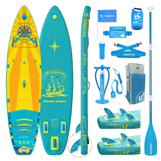 iTAOSTAR J05AA SUP Board, aufblasbar & extra breit 34" für bessere Balance, robustes Paddle Board für Erwachsene & Jugendliche inkl. Zubehör