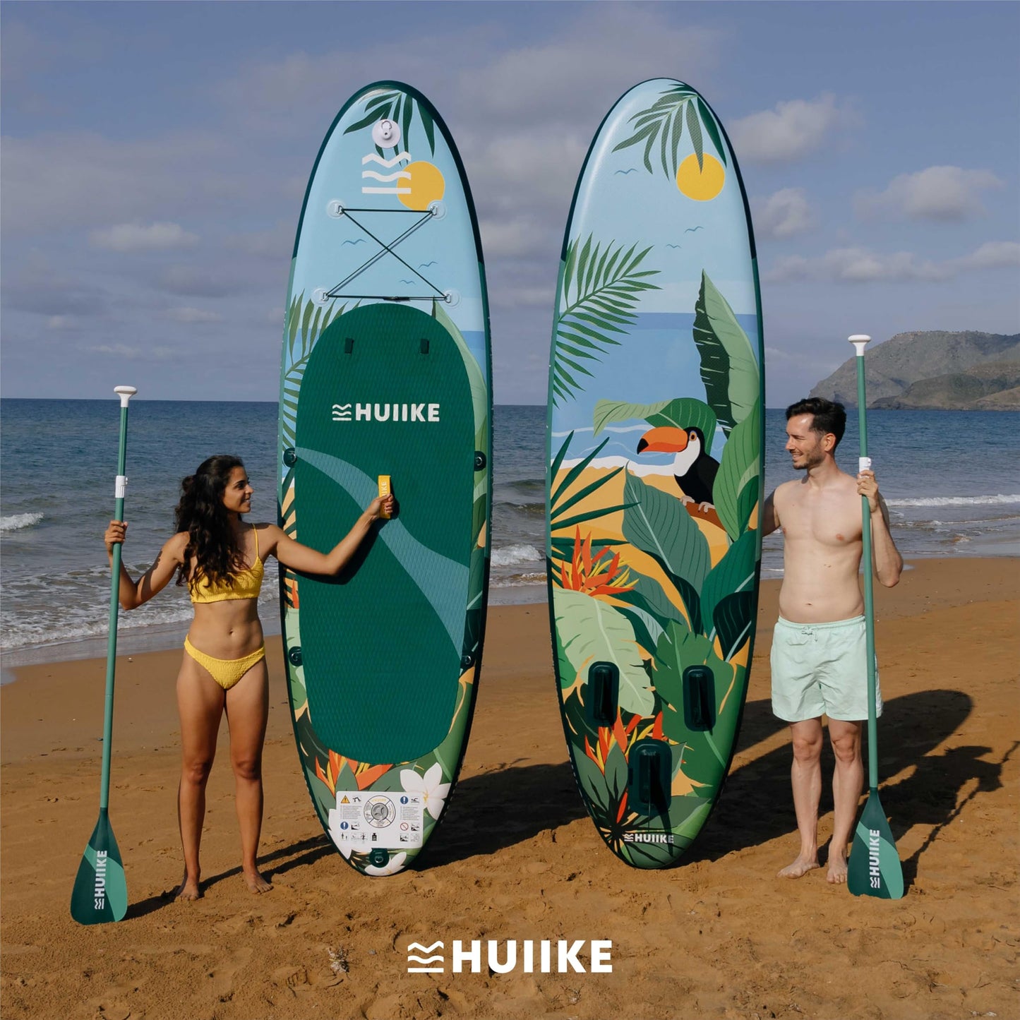 HUIIKE SUP Board aufblasbar, inkl. Aluminium-Paddel & hochwertigem Zubehör, stabiles & langlebiges Stand Up Paddleboard Set für Erwachsene