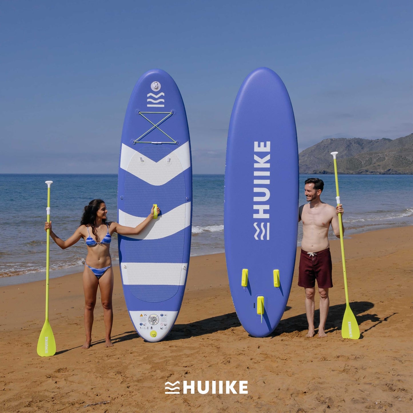 HUIIKE SUP Board aufblasbar mit Aluminium-Paddel & Zubehör, stabiles & langlebiges Stand Up Paddleboard Set für Erwachsene & Anfänger