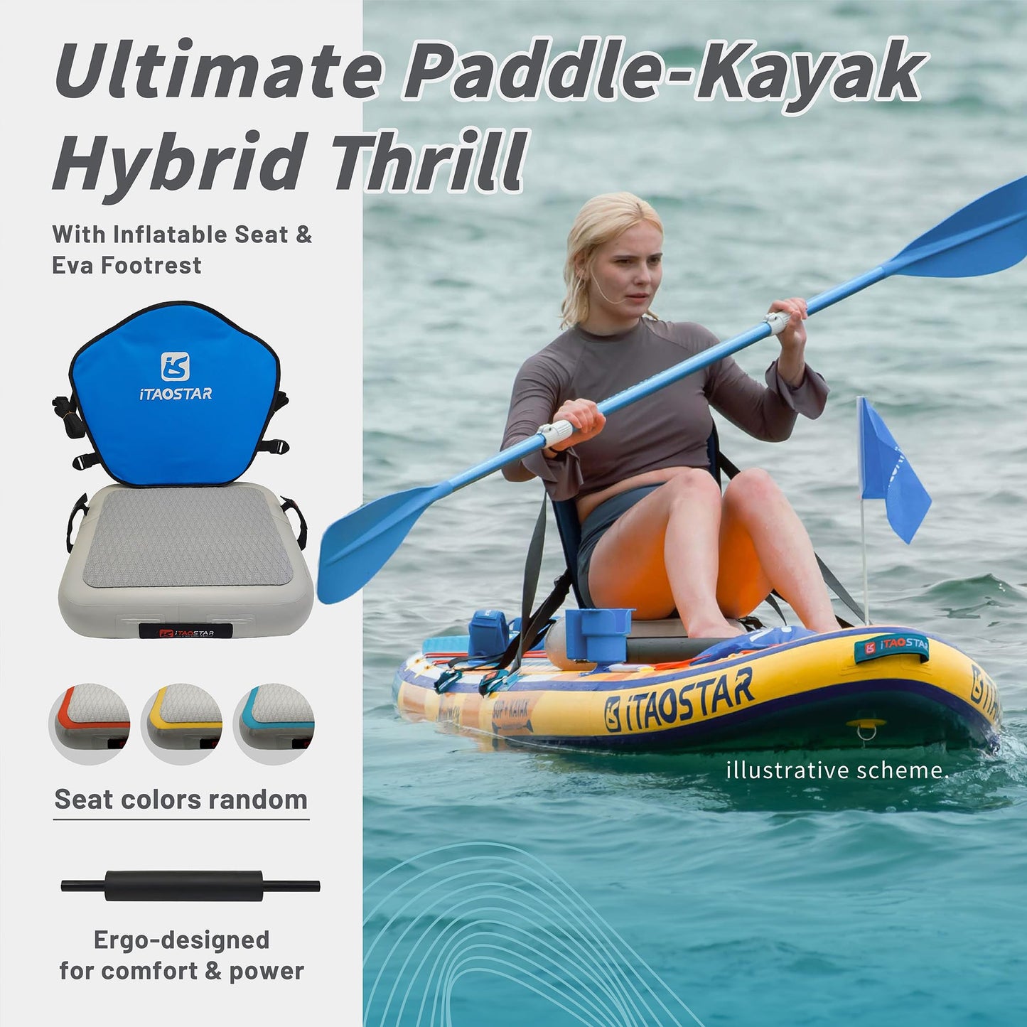 iTAOSTAR J07A SUP Board, aufblasbar & extra breit 35", für Erwachsene & Jugendliche aller Levels, inkl. Premium Paddleboard Zubehör