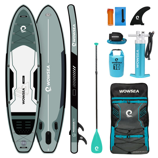 WOWSEA Poseidon P3 Aufblasbares SUP Board, stabiles Touren-Paddleboard für Reisen & Freizeit, inkl. iSUP Zubehör, ideal für Lernen & Erholung