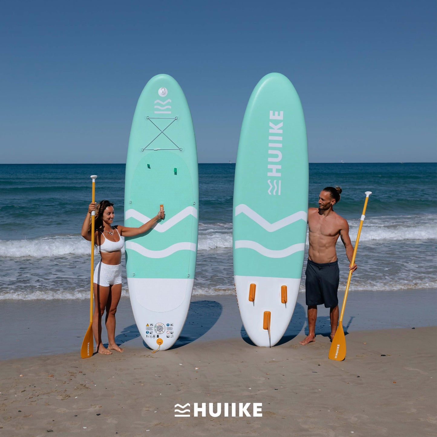 HUIIKE Aufblasbares SUP Board Set mit Aluminium-Paddel & Zubehör, stabiles langlebiges Stand Up Paddleboard für Erwachsene & Einsteiger