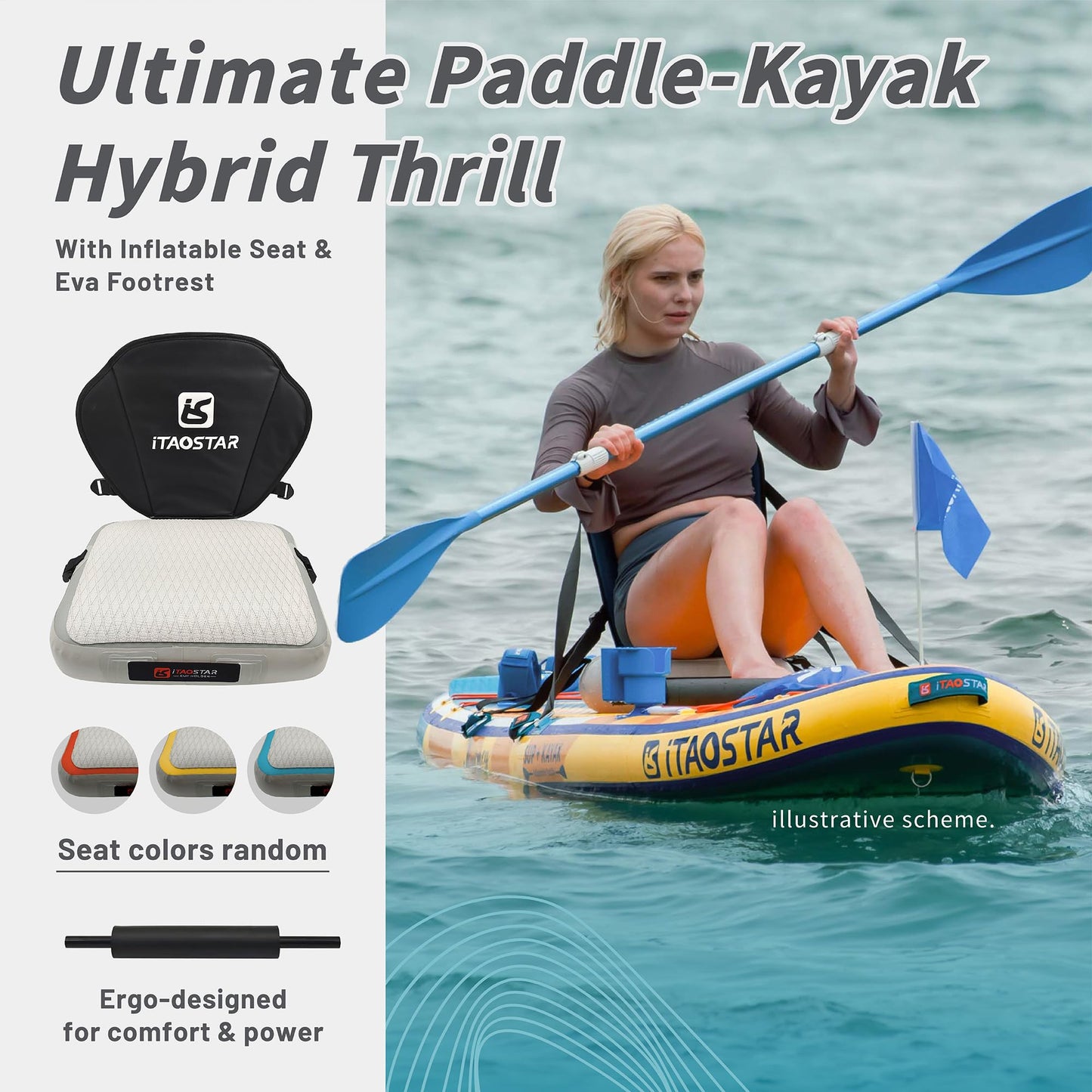iTAOSTAR N01B SUP Board, aufblasbar & extra breit 35" für bessere Balance, Paddle Board für Erwachsene aller Levels, inkl. Premium Zubehör