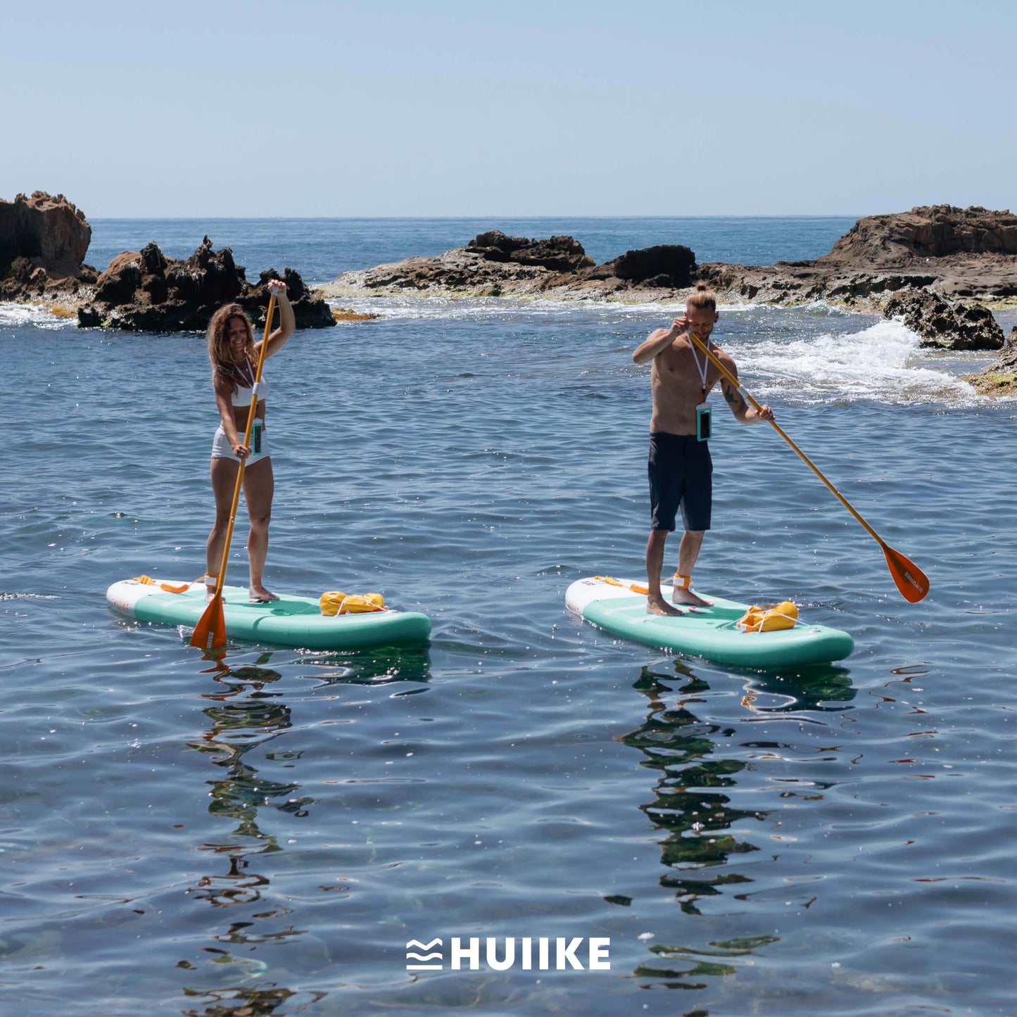 HUIIKE Aufblasbares SUP Board Set mit Aluminium-Paddel & Zubehör, stabiles langlebiges Stand Up Paddleboard für Erwachsene & Einsteiger