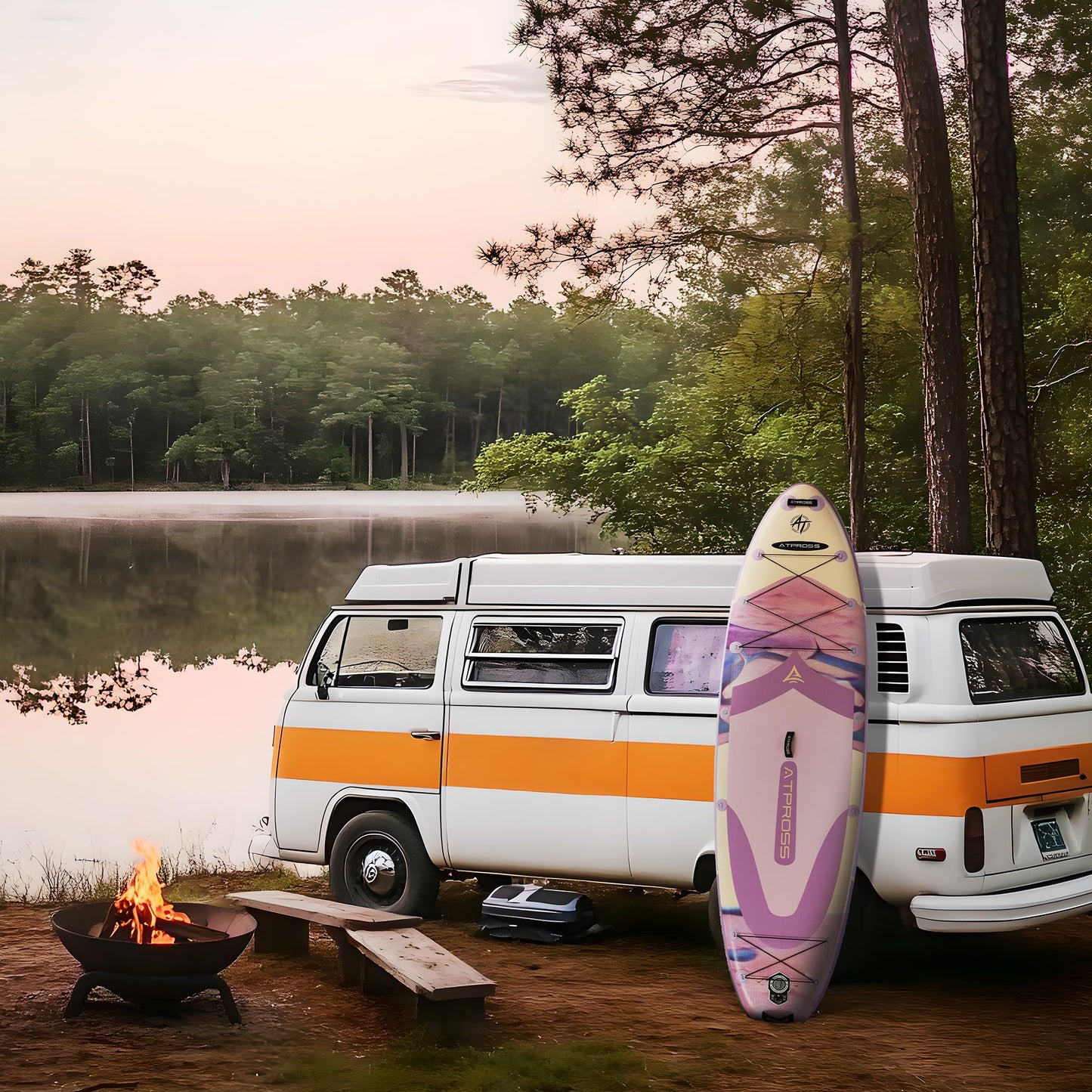 ATPROSS 12'x36 Inflatable SUP Board, extra breit & stabil, 450lbs, inkl. Zubehör-Set & Rucksack, Kajak-Board für Yoga, Angeln & Surfen